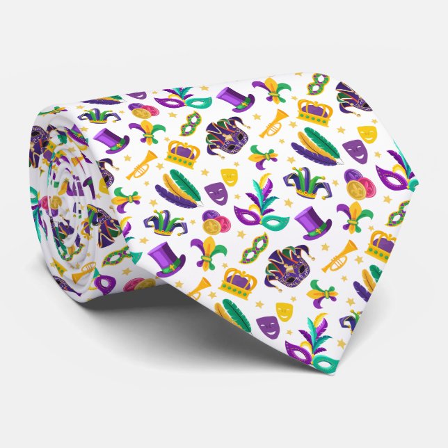 Gravata Diversão no Mardi Gras (Rolled)