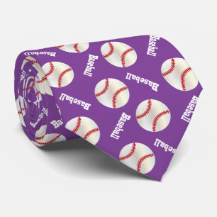 Gravata Divertimento roxo do basebol