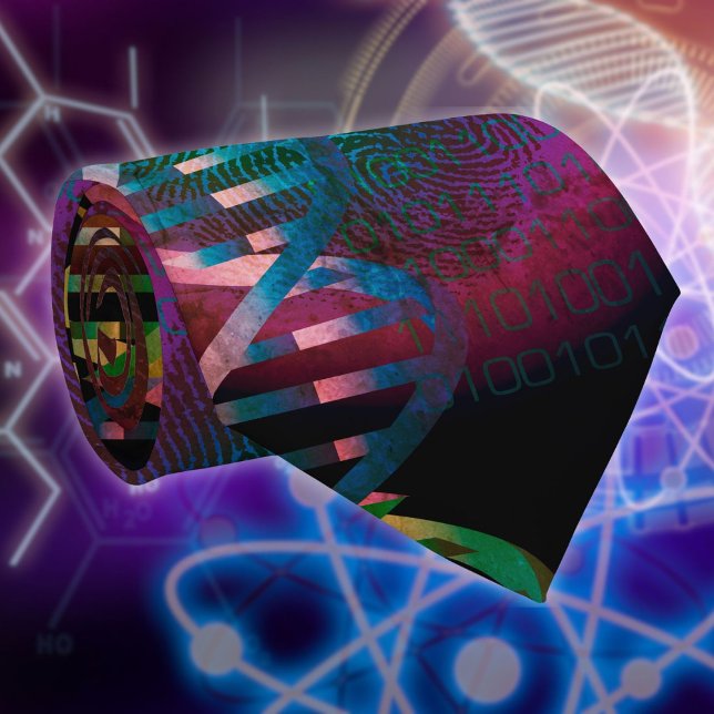 Gravata DNA Fingerprint Science (DNA Fingerprint Cool Modern Science Pattern Neck Tie)