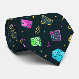 Gravata DnD NeckTie, Padrão de Dice D20, Dongeon Master Gi