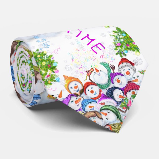 Gravata do Boneco de Neve de Natal (Rolled)