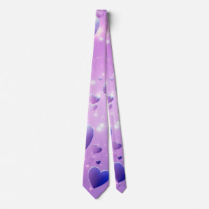 Gravata do Coração com Brilho Roxo