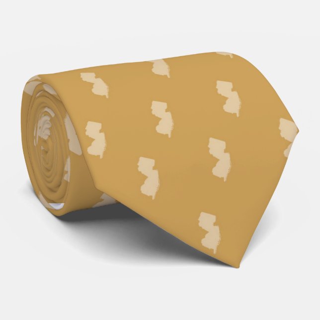 Gravata do Estado de Nova Jersey Dourada sobre Dou (Rolled)