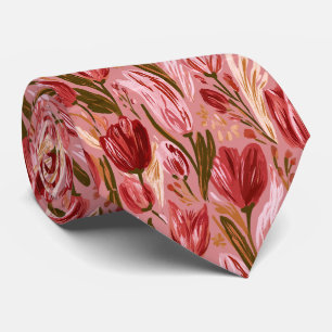 Gravata do Padrinho de Casamento Estampa de Tulipa