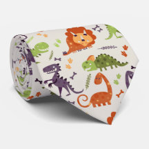 Gravata do pescoço - Crianças adoram dinossauros