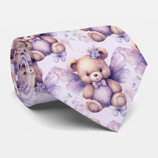 Gravata do pescoço do Urso Púrpura Lilac (Rolled)