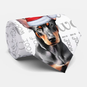 Gravata Doberman Pinscher Auê Natal Amante de Cães