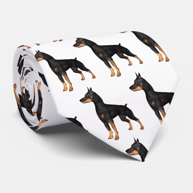 Gravata Doberman PinscherTie (Rolled)