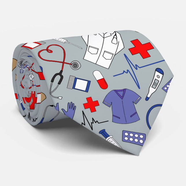 Gravata Doctor and Nurse Patterned Graduation (Rolled)