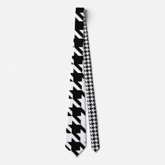 Gravata Dogtooth, padrão Houndstooth em Preto e Branco
