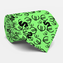 Gravata Dólar Amarelo Funky Euro Money Tie