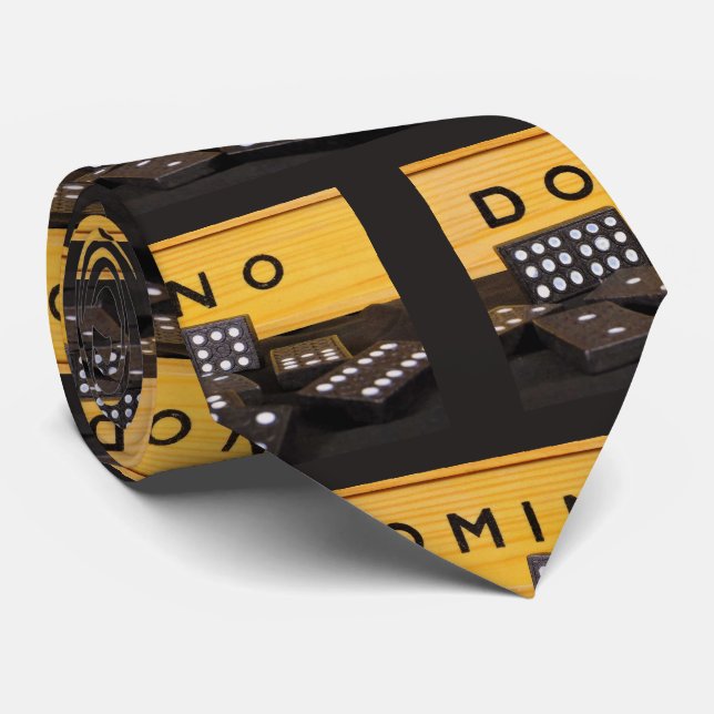 Gravata Domino Game Dominos Impressão Necktie (Rolled)