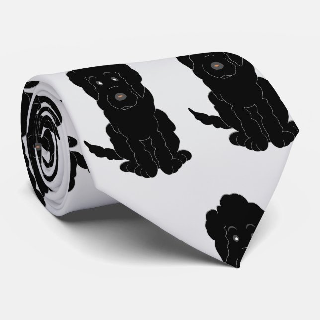 Gravata Doodle Preto Dourado - Projeto de qualquer cor de  (Rolled)