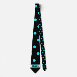 Gravata Dottie's Store Logo Polka Dot Neck Tie (Black)