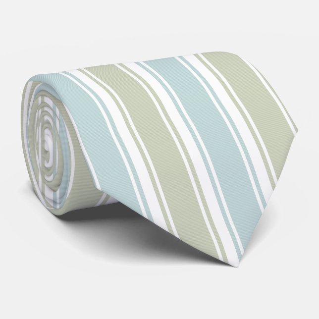 Gravata Double Striped Seafoam & Blue (Rolled)