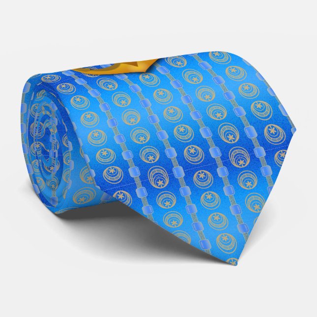 Gravata Dourada Anchor Cerulean Blue Tie (Rolled)