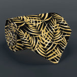 Gravata Dourada Árvore Palm Fronteira Preta Tropical<br><div class="desc">Frentes de palmeiras tropicais de ouro sobre fundo preto (ou qualquer cor), esta gravata de pescoço de homens é legal para o escritório, uma noite na cidade, um casamento, para o noivo ou padrinhos de casamento ou dá como presente para seu marido, pai, irmão ou melhor amigo. Faça uma declaração!...</div>