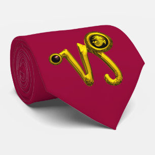 Gravata Dourada CAPRICORN ZODIAC JEWEL Red Burgundy