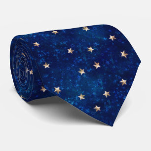 Gravata Douradas estrelas no céu azul