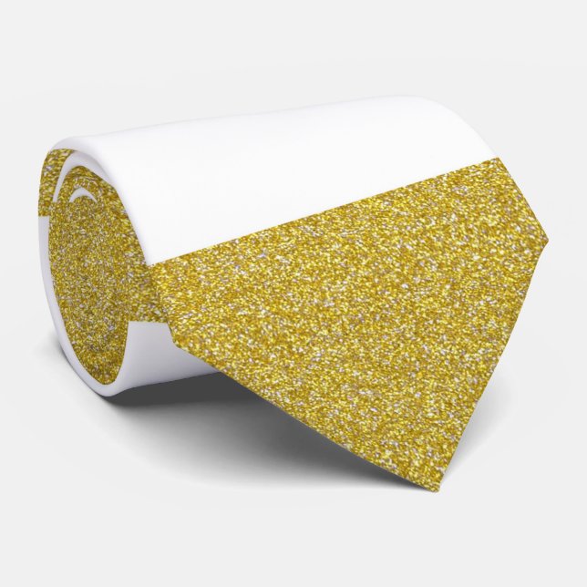 Gravata Douradas faixas, tiras brancas, padrão riscado (Rolled)