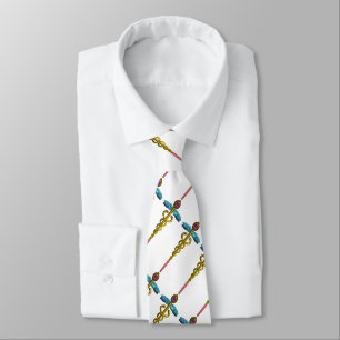 Gravata Dourado CADUTO, SÍMBOLO MÉDICO, Branco
