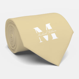 Gravata Dourado Champanhe Monograma Personalizado para os