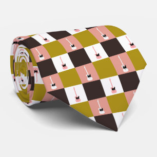 Gravata Dourado Chocolate Rosa Ivory Pink White Guitarra