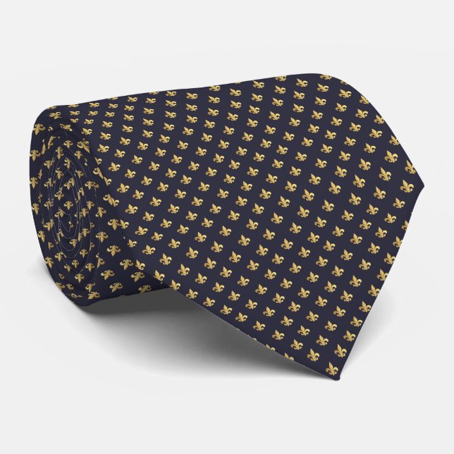 Gravata Dourado Fleur De Les (Rolled)