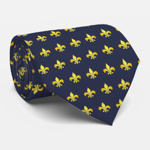 Gravata Dourado Fleur De Lis - personalize a cor de fundo