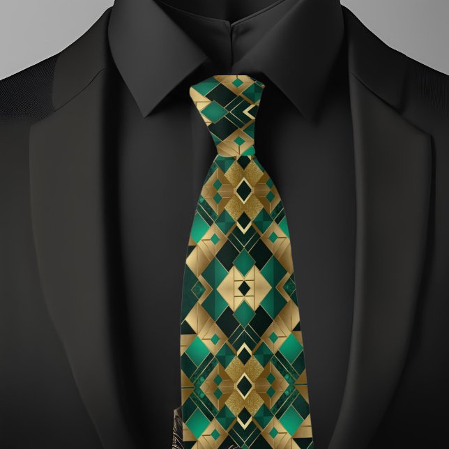 Gravata Dourado moderno e Emerald Necktie (Criador carregado)