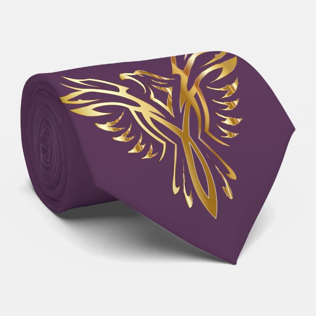 Gravata Dourado Pheonix Tie (Rolled)