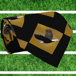 Gravata Dourado preta dos esportes de Eagles