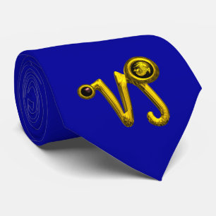 Gravata Dourado SINAL ZODIAC JUWEL CAPRICORN, azul