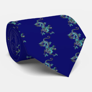 Gravata Dragão Azul E Roxo