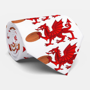 Gravata Dragão galês com uma torneira de rúgbi