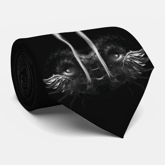 Gravata Dragão Negro Fumado (Rolled)