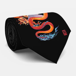 Gravata Dragão vermelho chinês