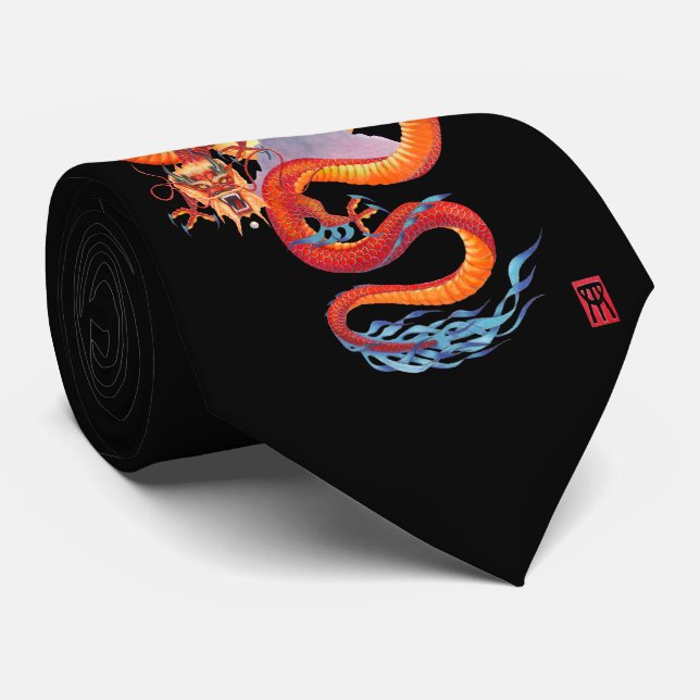 Gravata Dragão vermelho chinês (Rolled)