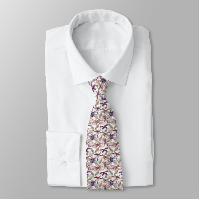 Gravata Dragonfly Pattern Necktie (Amarrado)
