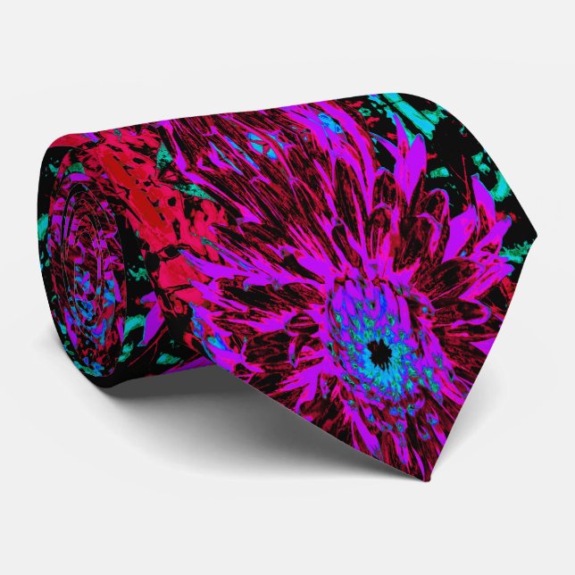 Gravata Dramson Red, Purple e Black Dahlia (Rolled)