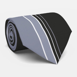 Gravata Dual-Tone Ardósia Cinza & Preto com Listras Finas