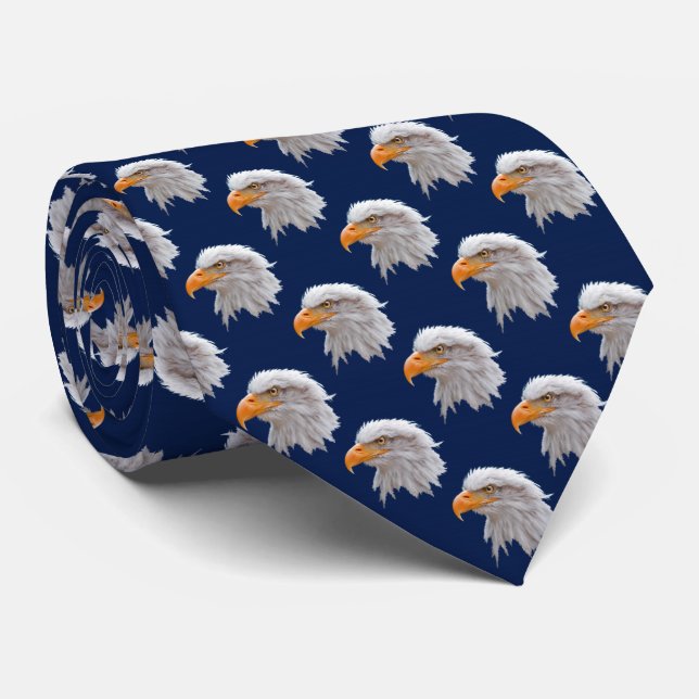 Gravata Eagle Frenzy (Azul Marinho) (Rolled)