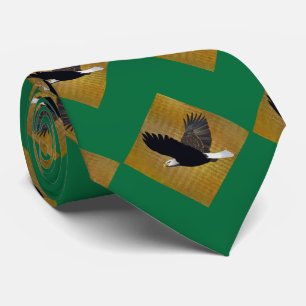 Gravata Eagles Sports Green Dourado Necktie