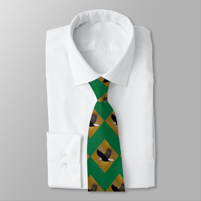 Gravata Eagles Sports Green Dourado Necktie (Amarrado)