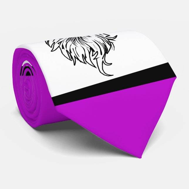 Gravata Eagles Sports Purple White Nectie (Rolled)