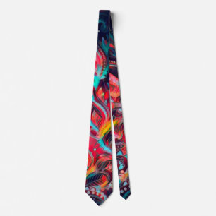 Gravata Eccentric Phoenix Satin Paisley Neck Tie