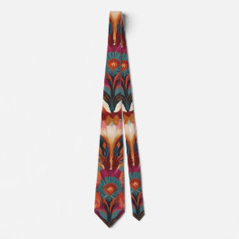 Gravata Eclectic Floral e Geométrica Boho Neck Tie