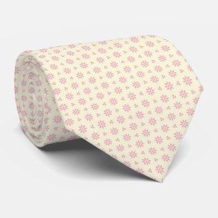 Gravata Ecru Eyelet Flower Tie, rosa e cremoso