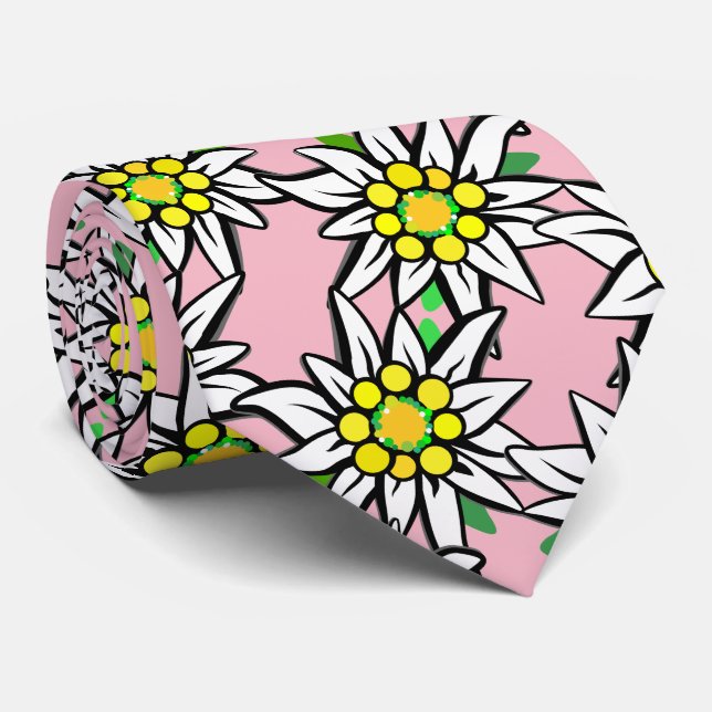 Gravata Edelweiß, na cinza, para os fãs da Baviera (Rolled)