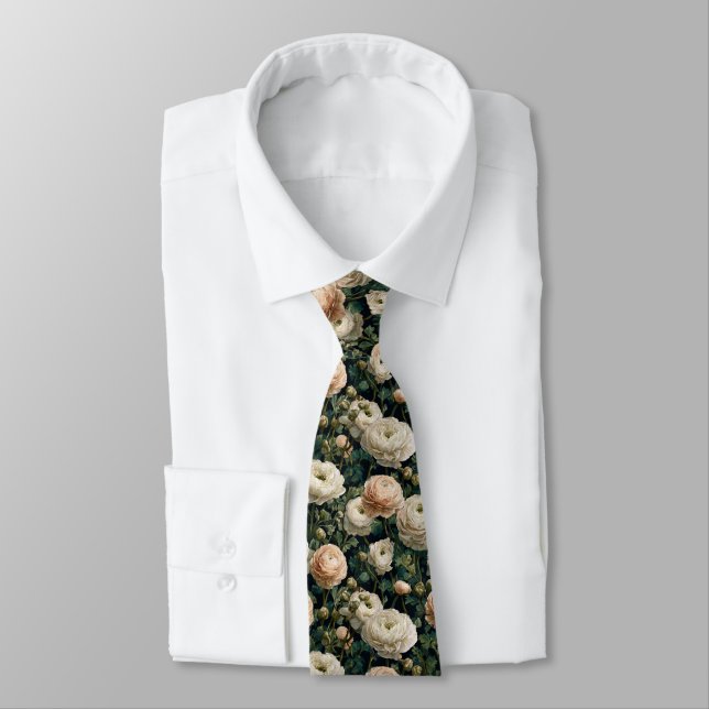 Gravata Edgy Groomsman Gift Ranunculus Flower (Amarrado)